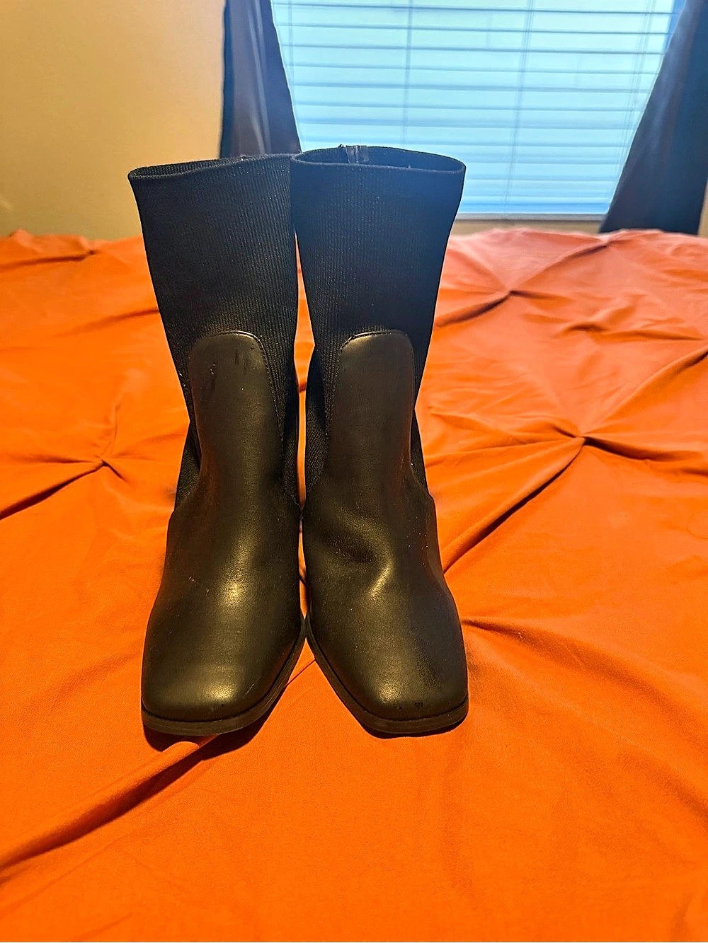 Women's Black Tall Heeled Boots Like New